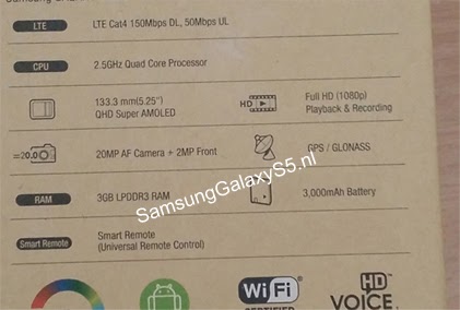 Rear box Samsung Galaxy S5 1