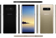 Samsung Galaxy Note8 Gold And Black Coulor
