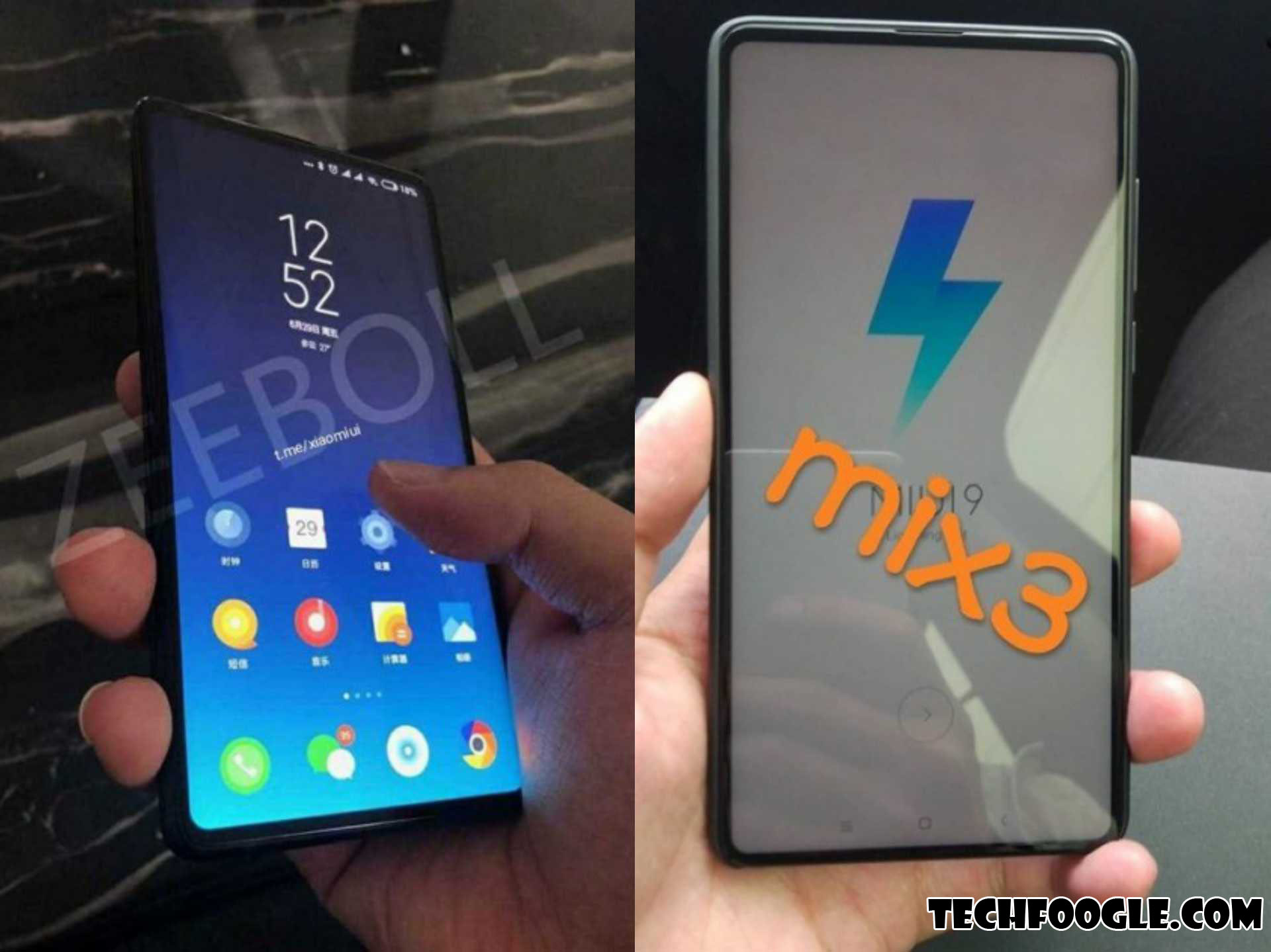 Xiaomi Mi Mix 3's New Live Image Leaked No Chin and Extremely Thin Bezels