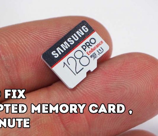 How To Fix Corrupted Memory Card , in a minute