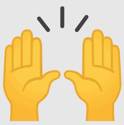 Raised hands emoji-yellows-color