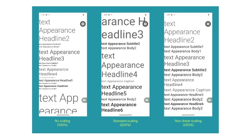 Android 14 Scaling fonts non-linearly makes them bigger