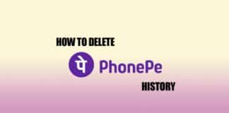 how to delete phonepe history