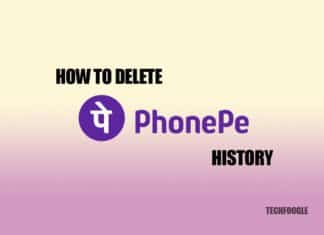 how to delete phonepe history