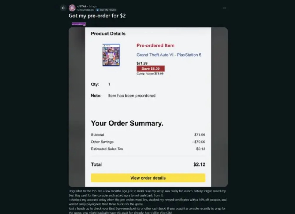 Someone Bought GTA 6 for Just $2. Here's How Forgotten Reward Points Made It Happen 1 GTA-6-for-2-dollars-ss