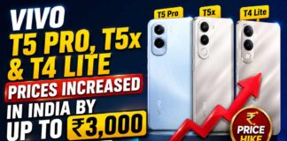 Vivo T5 Pro, T5x and T4 Lite Prices Increased in India