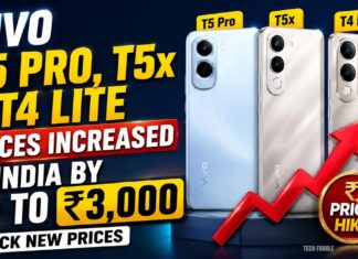 Vivo T5 Pro, T5x and T4 Lite Prices Increased in India by Up to Rs 3,000. Check New Prices Vivo T5 Pro, T5x and T4 Lite Prices Increased in India