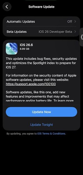 Apple Releases iOS 26.6 Release Candidate to Prepare Eligible iPhones for iOS 27 Launch 1 ios-26-6-release-candidate-update