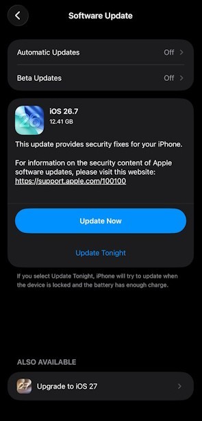 iOS 26.7 Is HERE! π¨ Apple Just Fixed These BIG iPhone Security Issues 1 iOS 26.7 Update for iPhones