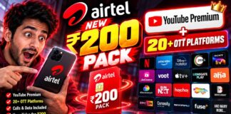 Airtel’s New ₹200 Pack Is a Massive Deal With YouTube Premium and 20+ OTT Platforms Airtel’s New ₹200 Pack Is a Massive Deal With YouTube Premium