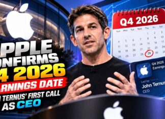 Apple Confirms Q4 2026 Earnings Date: John Ternus’ First Call as CEO Apple Confirms Q4 2026 Earnings Date: John Ternus’ First Call as CEO